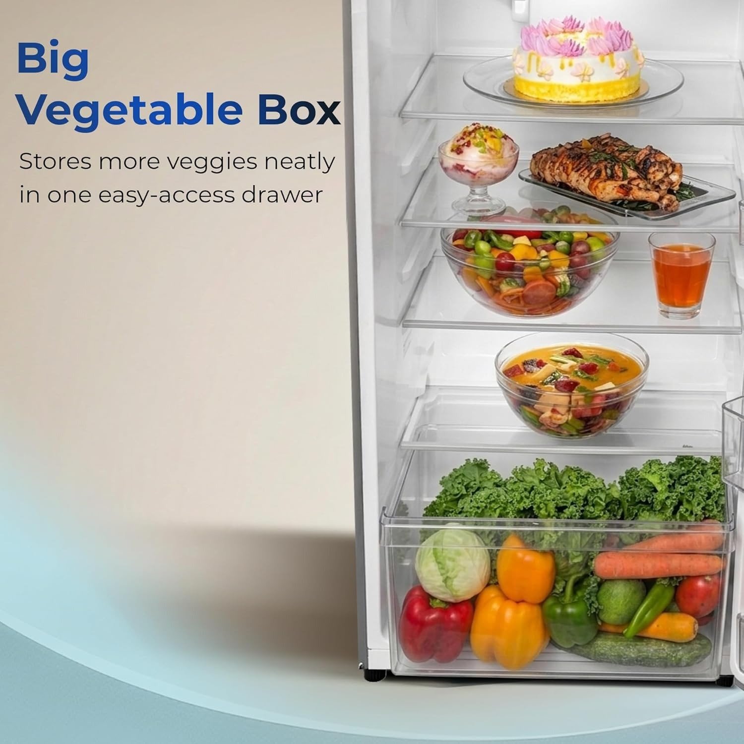 Haier 190 L 3 Star Direct Cool Single Door Refrigerator with Fast Ice Making, Easy Clean Back, Large Vegetable Box (HED-203TDSA-N, Dazzle Steel, 2026 Model) - Image 3