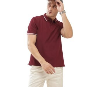 TURMS Men's Solid Polo T-Shirt