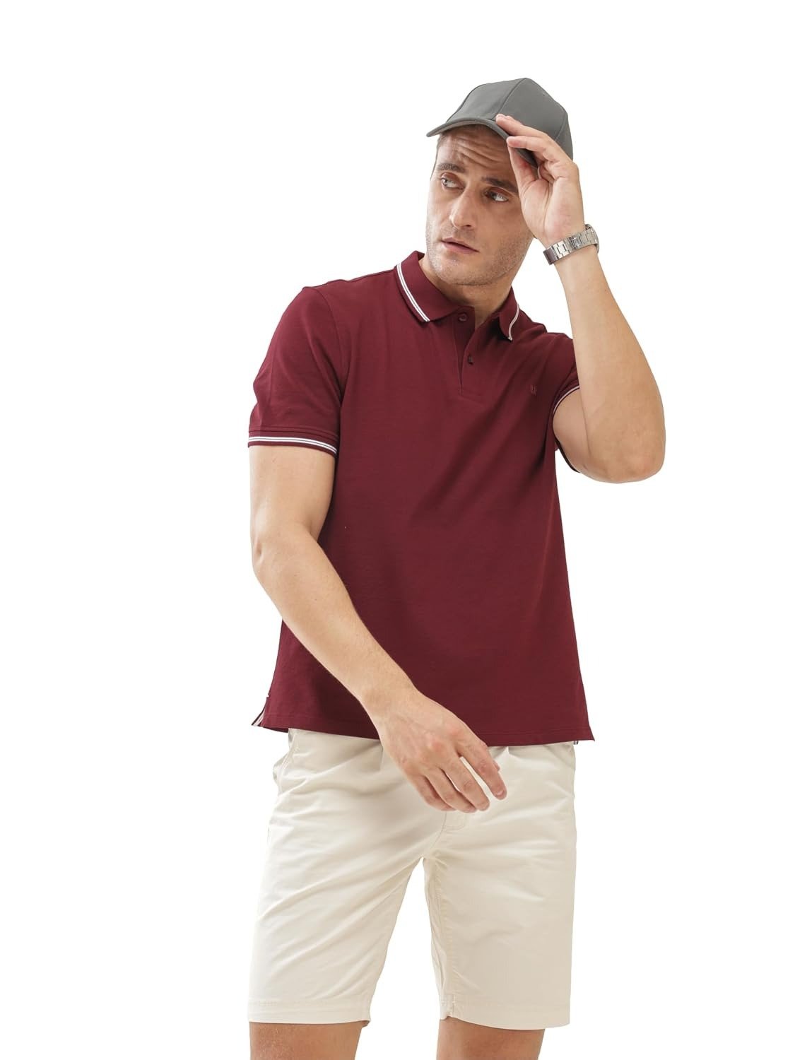 TURMS Men's Solid Polo T-Shirt