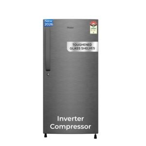 Haier 190 L 3 Star Direct Cool Single Door Refrigerator with Fast Ice Making, Easy Clean Back, Large Vegetable Box (HED-203TDSA-N, Dazzle Steel, 2026 Model)