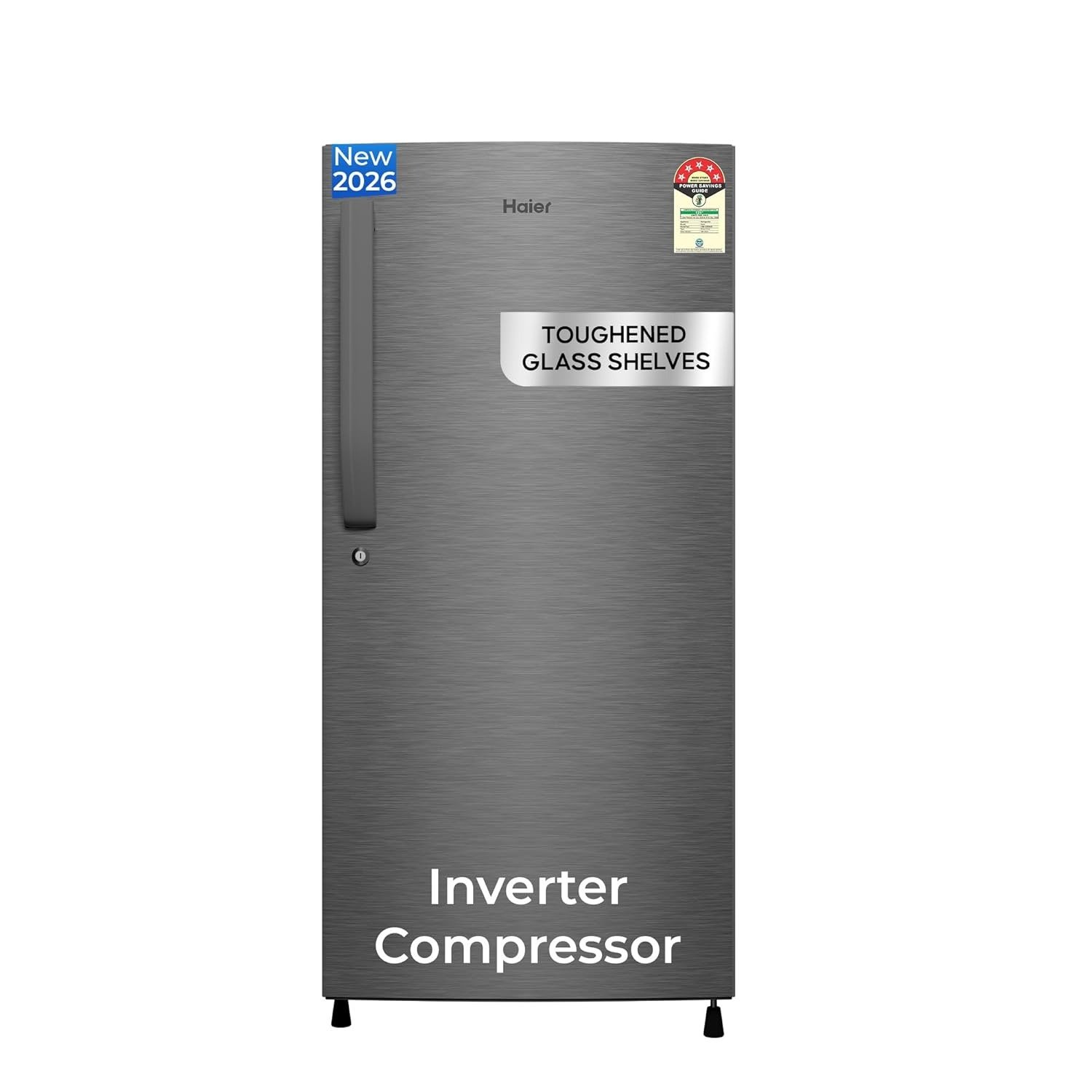 Haier 190 L 3 Star Direct Cool Single Door Refrigerator with Fast Ice Making, Easy Clean Back, Large Vegetable Box (HED-203TDSA-N, Dazzle Steel, 2026 Model)